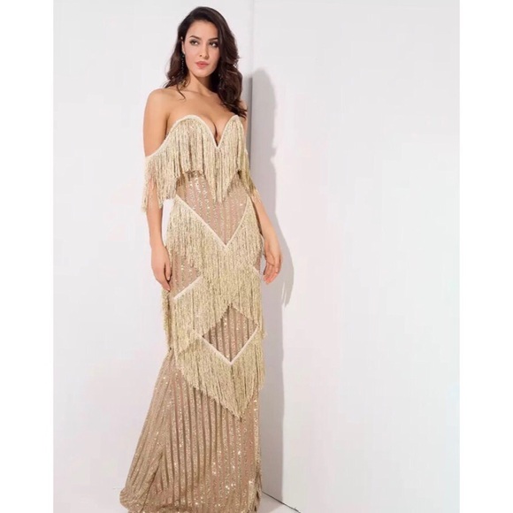 long fringe dress